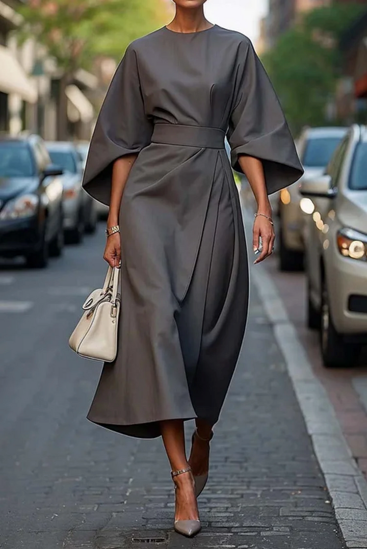 Maya™ | Vestido Elegante con Mangas Farol