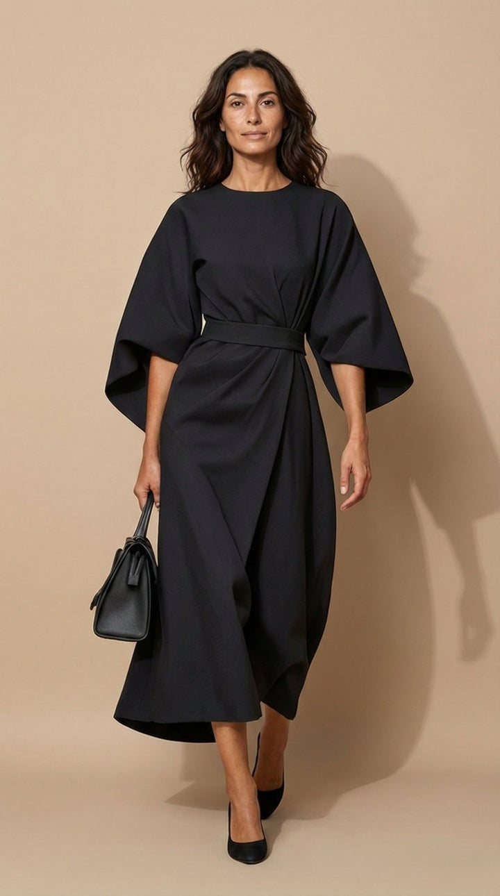 Maya™ | Vestido Elegante con Mangas Farol